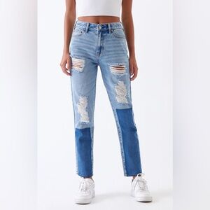 PacSun Light & Medium Ripped Mom Jeans - Size 28